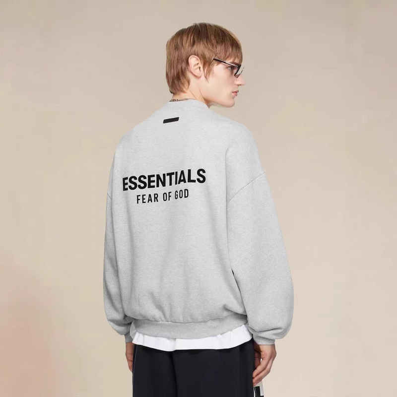 Essentials American Niche High Street Fashion Brand Chest Three Stripes Autumn Terry Velvet Loose Round Neck Sweatshirt for Men Essentials American Niche High Street Fashion Brand Chest Three Stripes Autumn Terry Velvet Loose Round Neck Sweatshirt for Men