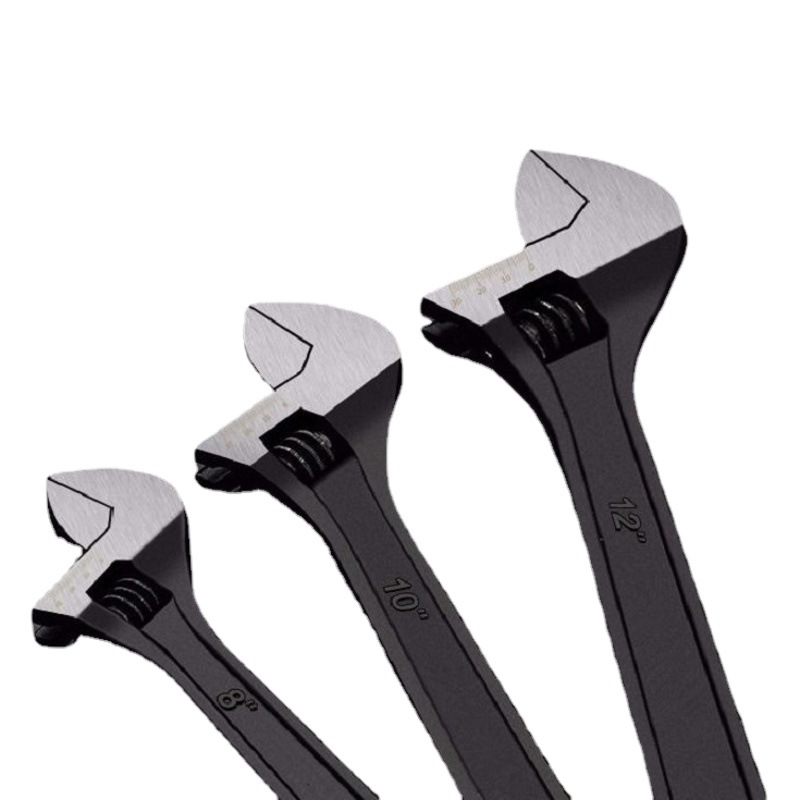 Fábrica negro cepillado llave ajustable llave abierta herramientas de hardware gran apertura ajustable
