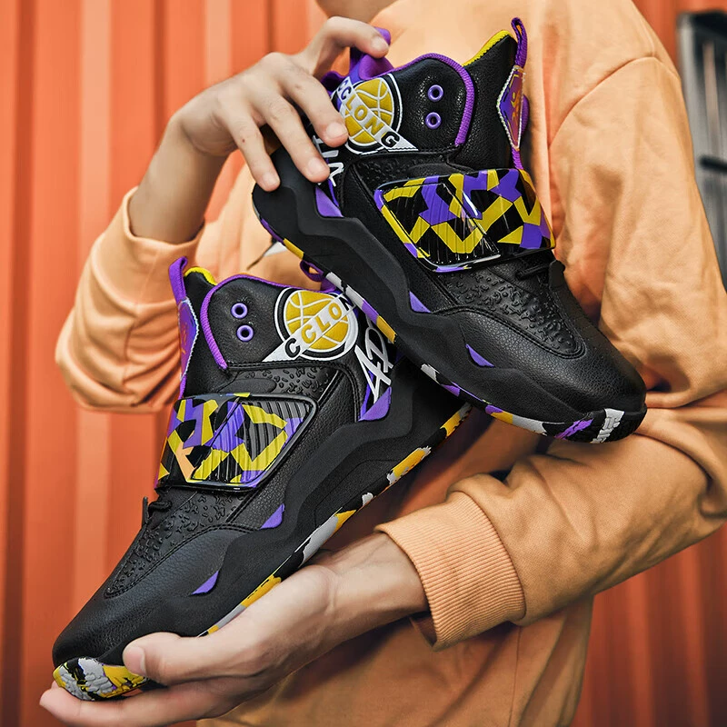 Баскетбольные кроссовки Kobe Bryant для мальчиков, амортизирующие кроссовки на воздушной подушке, студенческие кроссовки, мужская и женская детская нескользящая спортивная обувь с высоким берцем.