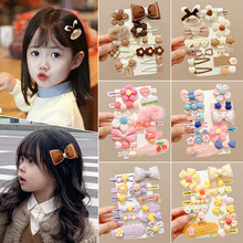 卡通咖色发夹女侧边刘海夹子头饰发卡儿童可爱一字鸭嘴夹发饰批发
