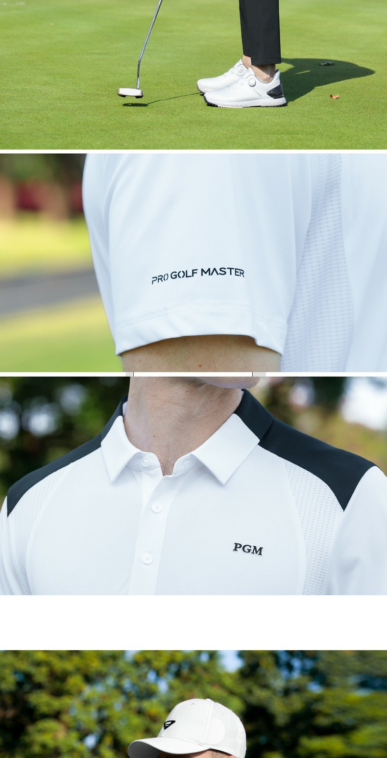 Áo polo golf nam tay ngắn thoáng khí nhanh khô — YF774 đen ngắn tay [hút ẩm/đàn hồi cao mềm mại/thoáng khí nhanh khô], YF774 trắng tay ngắn [hút ẩm/đàn hồi cao mềm mại/thoáng khí nhanh khô] chi tiết 9