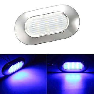 Marine lighting lamp 12V for ceiling stairs RV stainless steel shell PC lens blue light lamp