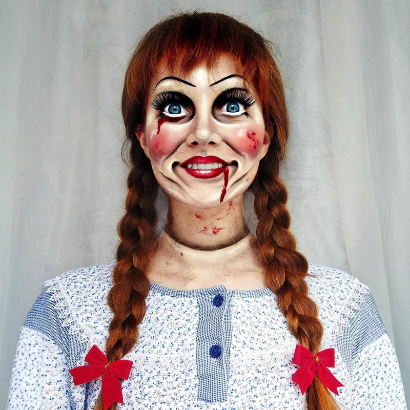 Horror Movie Annabelle Horror Doll Braid Wig Cosplay Halloween Wig