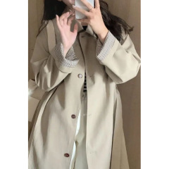 早秋风衣外套女2025年新款春秋季卡其色小个子韩版英伦风中长款