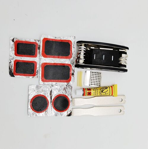 Bicycle tool combination tire repair set portable tool kit crowbar glue multi-purpose mountain bike repair kit