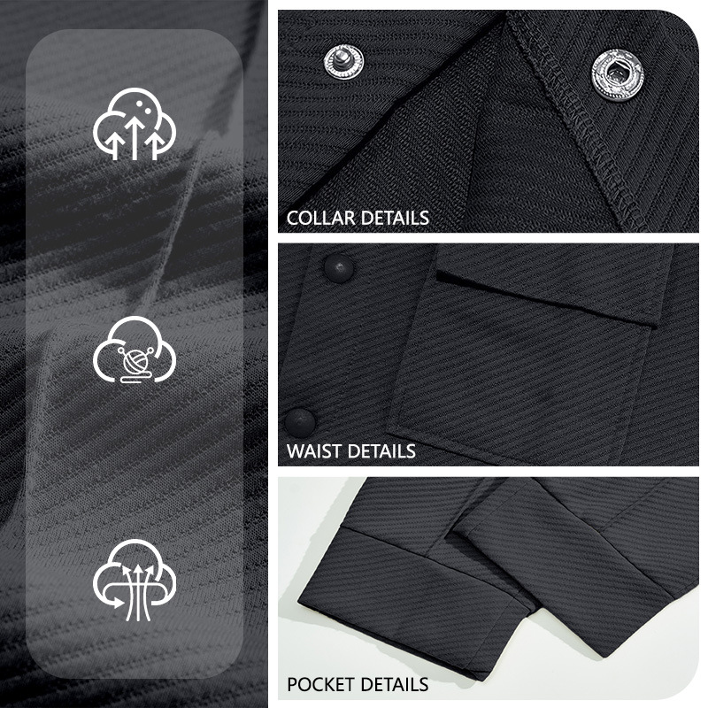 Nuevo otoño y invierno comercio exterior transfronterizo estilo americano pesado ropa de hombre retro casual jacquard con solapa hombre chaqueta delgada set