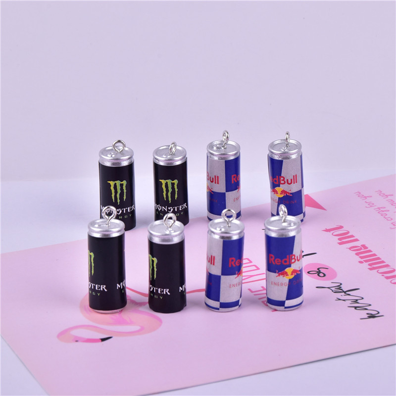 Miniature imitation functional drink bottle Red Bull simulation resin jewelry pendant earrings DIY jewelry pendant Miniature imitation functional drink bottle Red Bull simulation resin jewelry pendant earrings DIY jewelry pendant