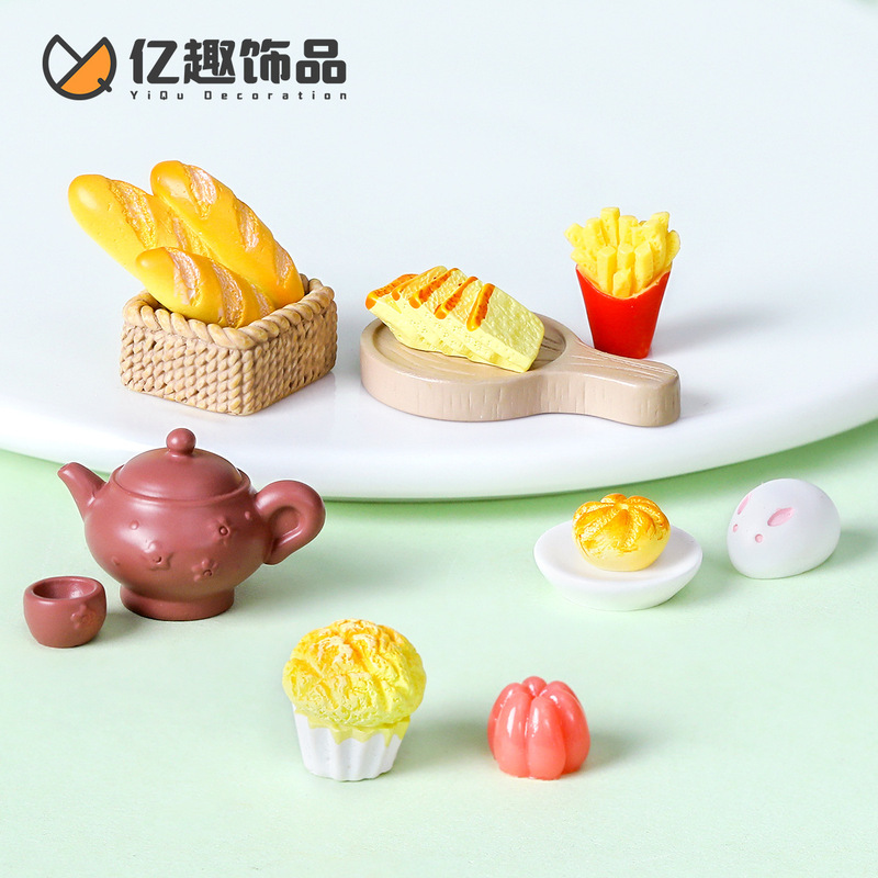 Creative simulation food play bread morning tea three-dimensional diy cream rubber decoration refrigerator accessories miniature small ornaments Creative simulation food play bread morning tea three-dimensional diy cream rubber decoration refrigerator accessories miniature small ornaments