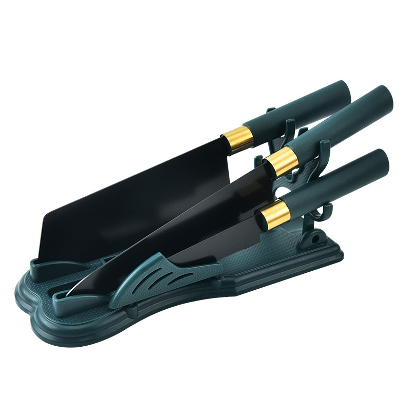 Punto de fábrica Cuchillos de cocina de acero inoxidable Juego de cuchillos en caja de color de cuatro piezas al por mayor Regalos de celebridades de Internet verde