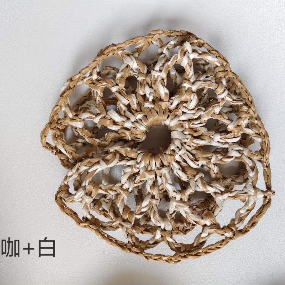 Handwoven Raffia Tie Hollow Design High-end Niche Versatile Scrunchie Crochet Hair Accessory_voghion.com