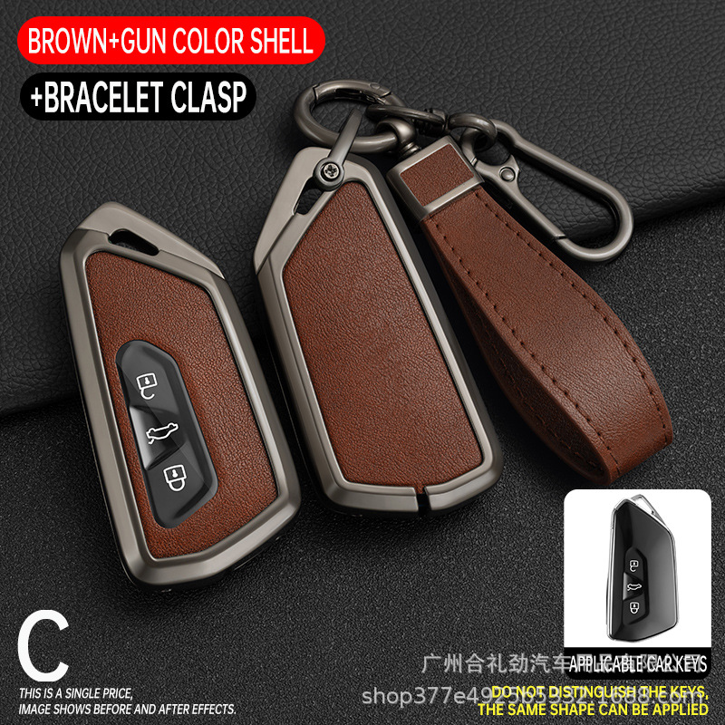 E 스타일 건 브라운 싱글 쉘 + 핸드 로프 버클