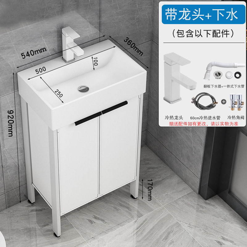 Aluminio espacio pequeño apartamento baño lavabo mueble de baño combinación suelo-pie baño lavabo mueble