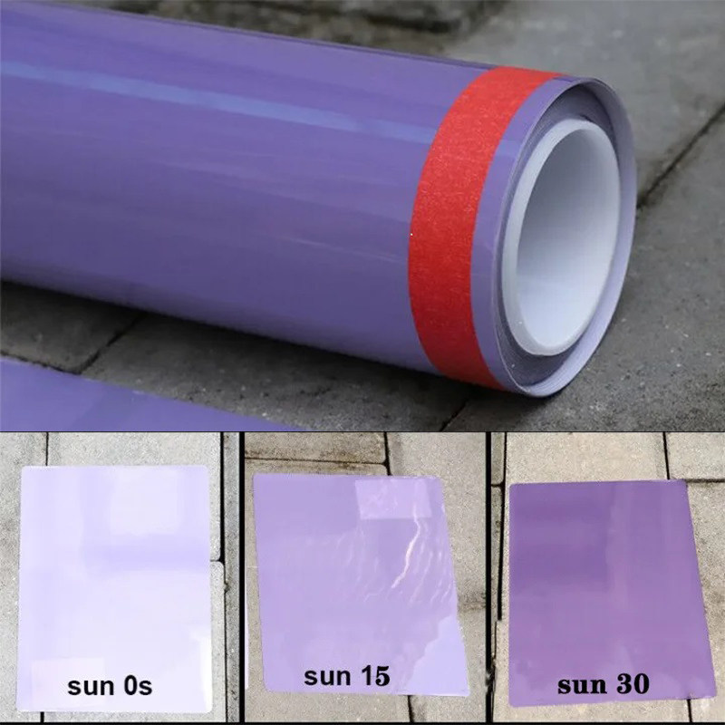 Car TPU light-controlled light film, color-changing headlight, blackened taillight, transparent purple-black color-changing lens protective film, light-transmitting