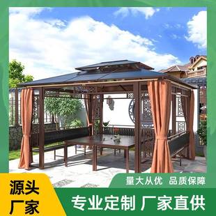 户外凉亭庭院别墅花园室外休闲铁艺遮阳棚露天露台楼顶铝合金亭子-阿里巴巴