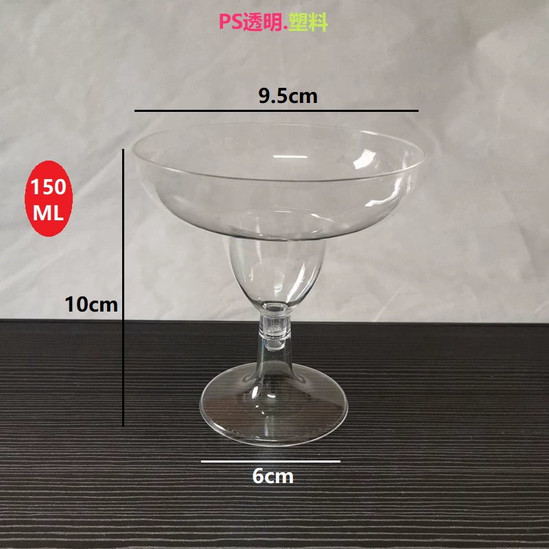 Disposable wineglass, champagne glass, transparent plastic mousse