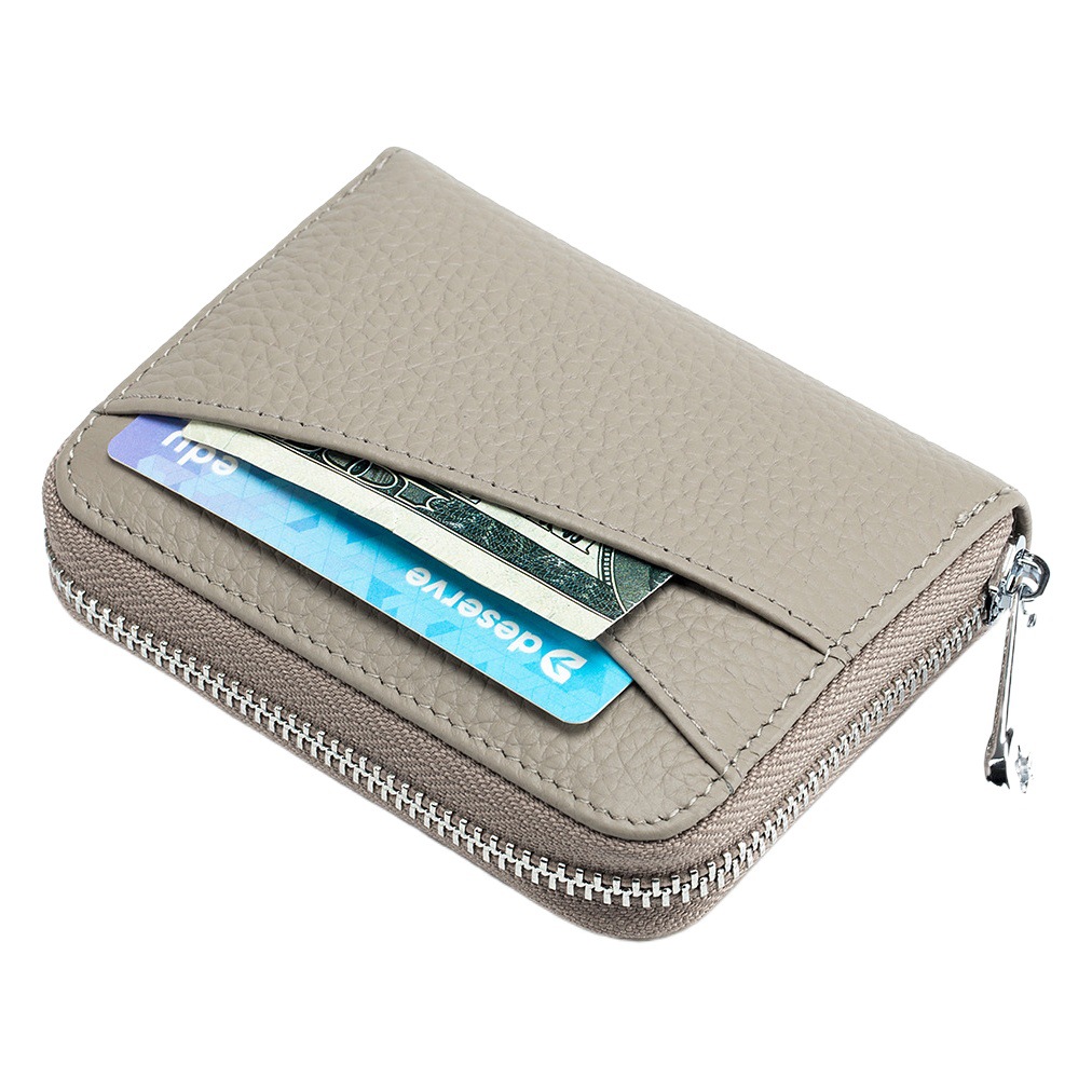 日本式オルガンマルチカードカードバッグrfid大容量小銭入れジッパーカードカバー男女硬貨カバン本革