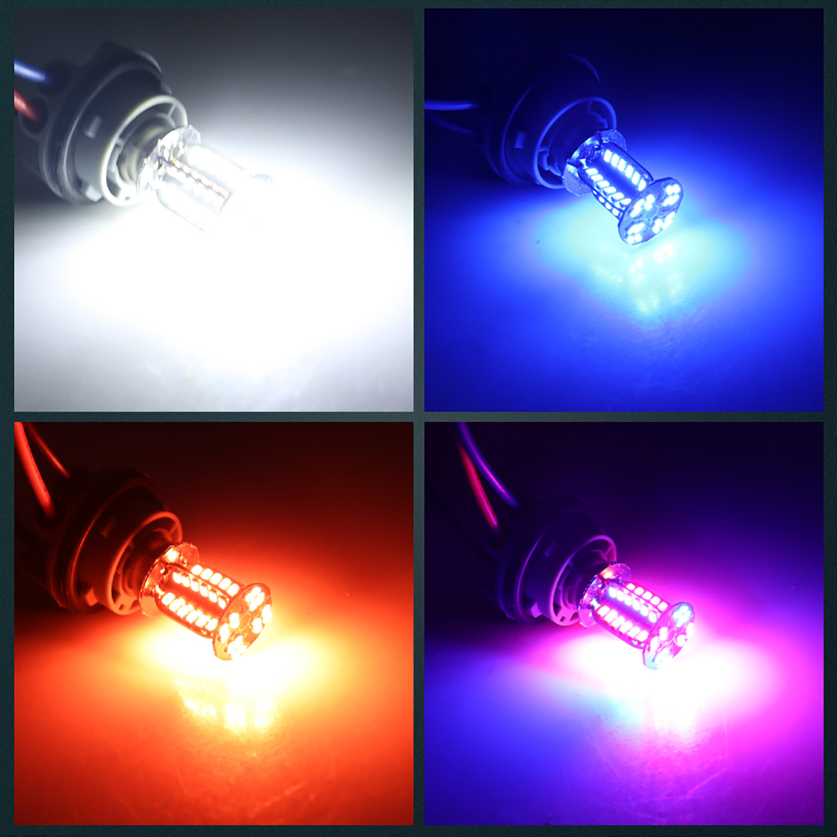 Factory Direct Sales Jdm Modified Motorcycle Cross-Top 64-Light Rotating Light Effect Brake Warning Light Driving Light
