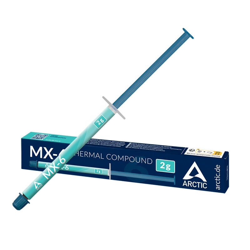 Теплопроводная силиконовая смазка ARCTIC MX-6, термопаста для охлаждения CPU, ноутбука и видеокарты, охлаждающий крем для чипов