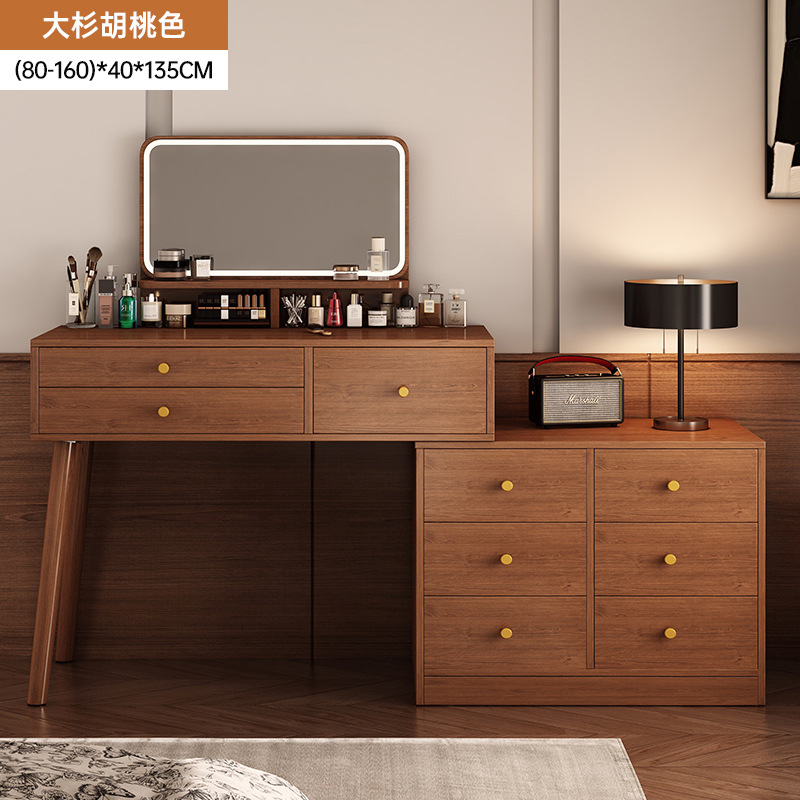 Nuevo estilo chino dormitorio moderno y simple 2025 nuevo lujo ligero de alta sensación de escritorio pequeño mesas de maquillaje en uno