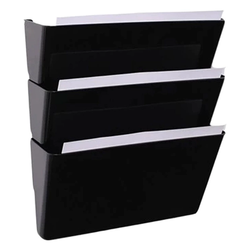 Пластиковый настенный держатель для файлов Домашний офис Настенный Штабелируемый карман для хранения Подвесная сумка для хранения журналов