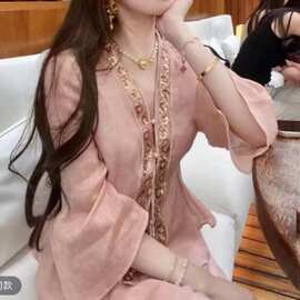 2025年流行漂亮绝美度假风宽松感气质衬衫女2025夏季新款