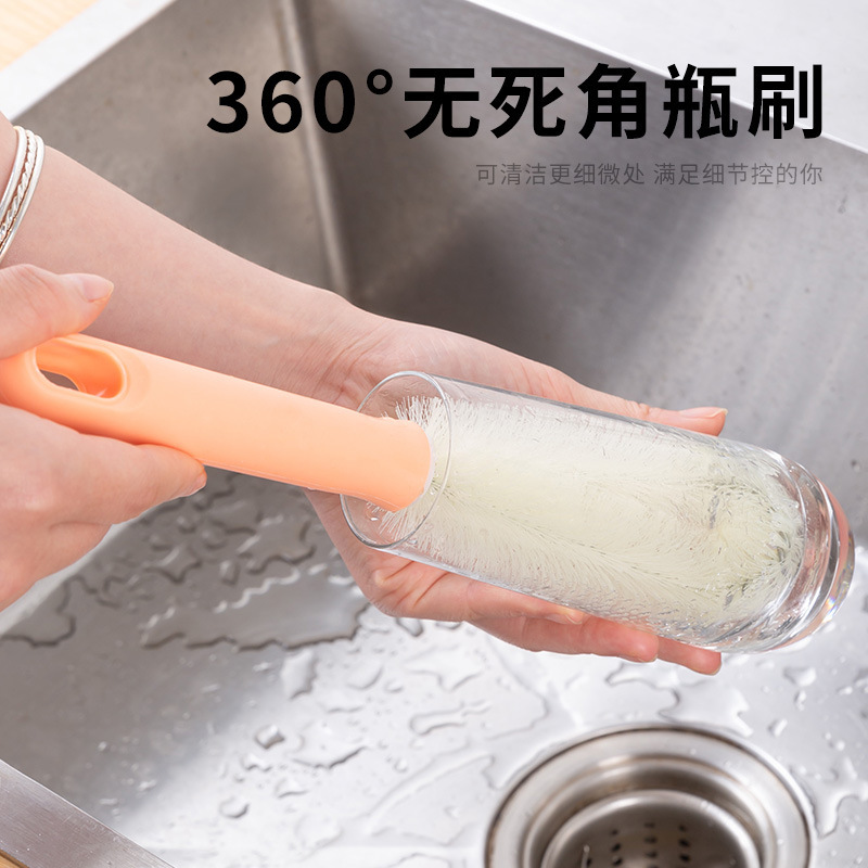 Cup brush without dead angle brush Cup artifact to remove tea stains long handle bristle brush for hot water kettle to wash cups to clean and decontaminate Cup brush without dead angle brush Cup artifact to remove tea stains long handle bristle brush for hot water kettle to wash cups to clean and decontaminate