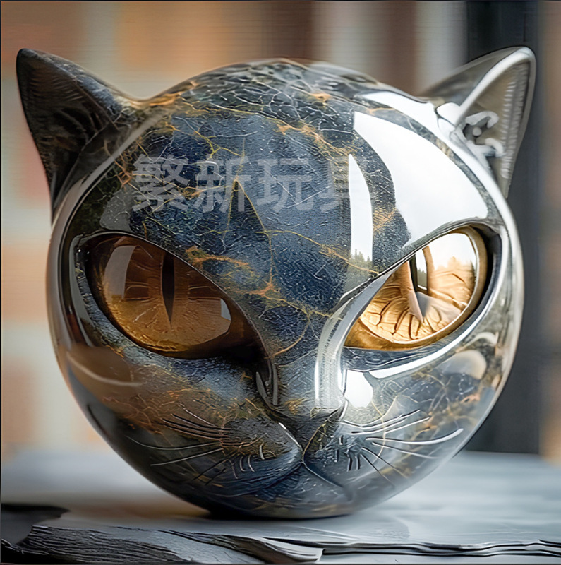 亚马逊Luxury Black Cat Stone Sculpture 奢华黑猫石雕树脂典雅|undefined