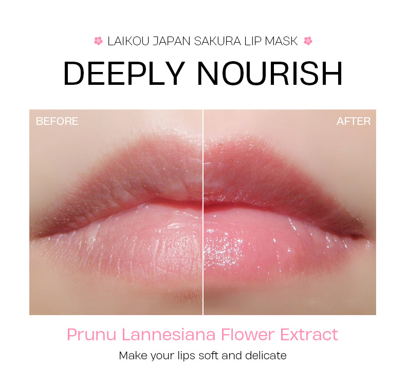 Natural Sakura Moisturizing Lip Mask Anti-drying Lip Lines Dead Skin Remover Lipsticks Long Lasting Nourishing Plump_voghion.com
