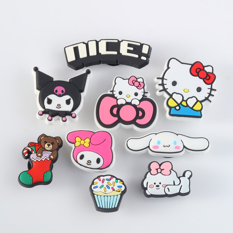 25 new hole shoes accessories buckle shoe flower DIY three-dimensional cartoon cat shoe buckle shopping mall with mushroom accessories wholesale