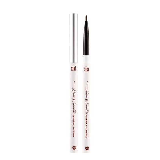 xixi slim and smooth eyeliner glue pen extremely fine waterproof non-smudging White Brown pseudo plain beginner eyeliner