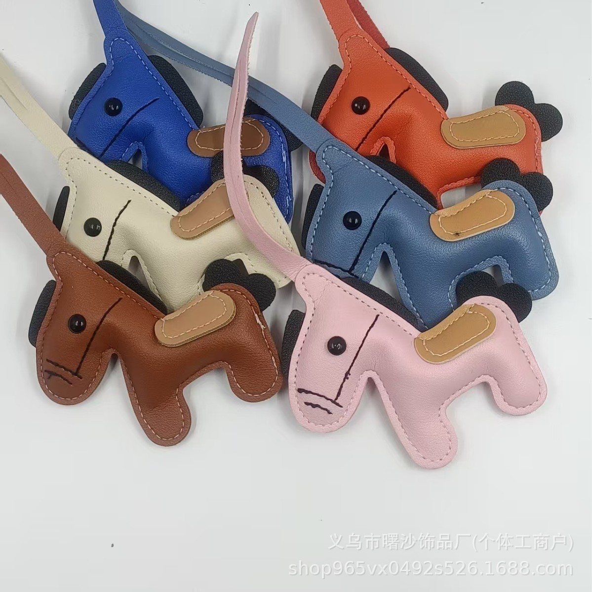 Transfronterizos pu cuero pony colgantes bolsos de bolsa pony lindo correa tendencia llaveros de automóviles bolsa colgante al por mayor