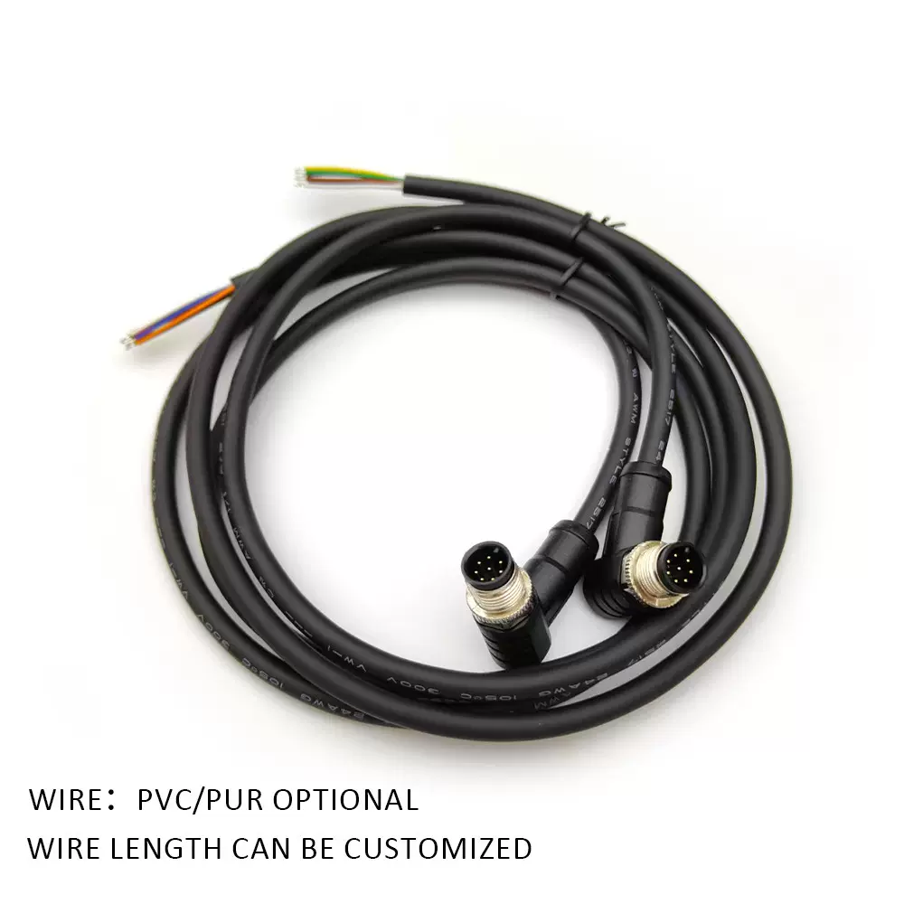 M12-12芯防水连接器线束线缆传感器伺服数据传输防尘防水