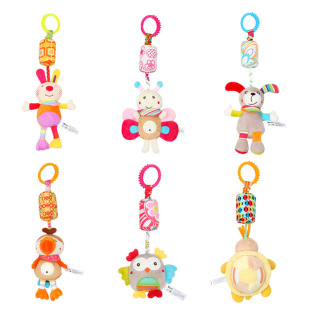 BBSKY baby wind chime cartoon plush pendant animal Bell car hanging bed hanging plush baby toy