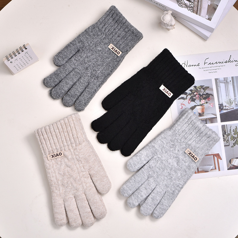 Touch Screen Fingerless Gloves for Men in Winter, Warm Wool Fleece-Lined and Thickeneded Cotton Northeast Cold-Proof Cycling Gloves Touch Screen Fingerless Gloves for Men in Winter, Warm Wool Fleece-Lined and Thickeneded Cotton Northeast Cold-Proof Cycling Gloves