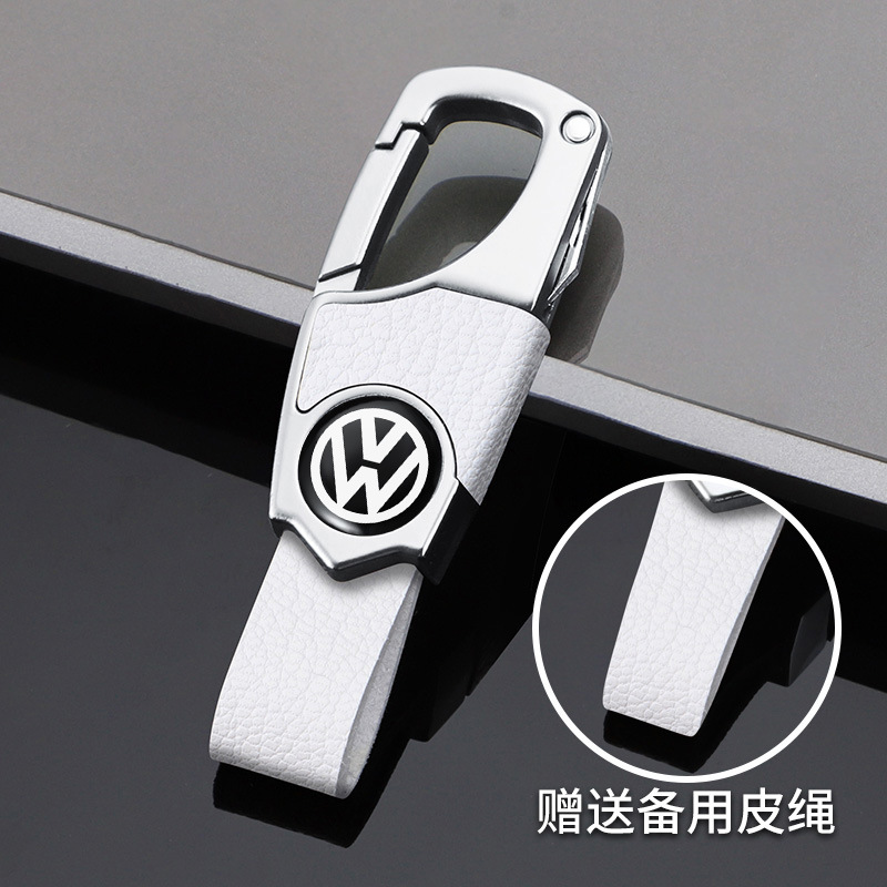 Llavero de coche de alta gama para hombre, cinturón doble, llave de coche gruesa, resistente al desgaste y resistente a los arañazos, colgante de llavero de cuero exquisito