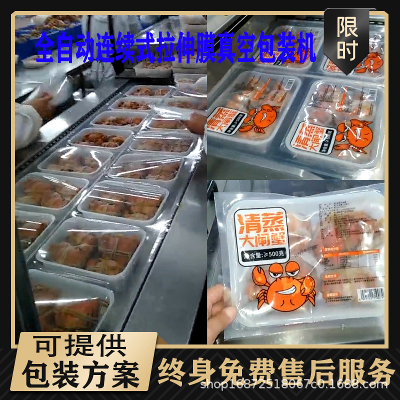 枣仁派拉伸膜真空包装机 虾滑真空包装机 休闲食品全自动包装机