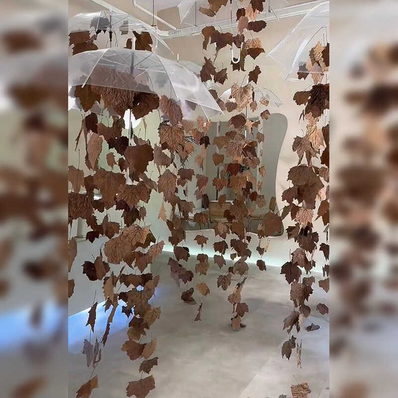 秋天店铺枫叶吊饰装饰布置咖啡店秋日拍照场景装饰挂饰材料品