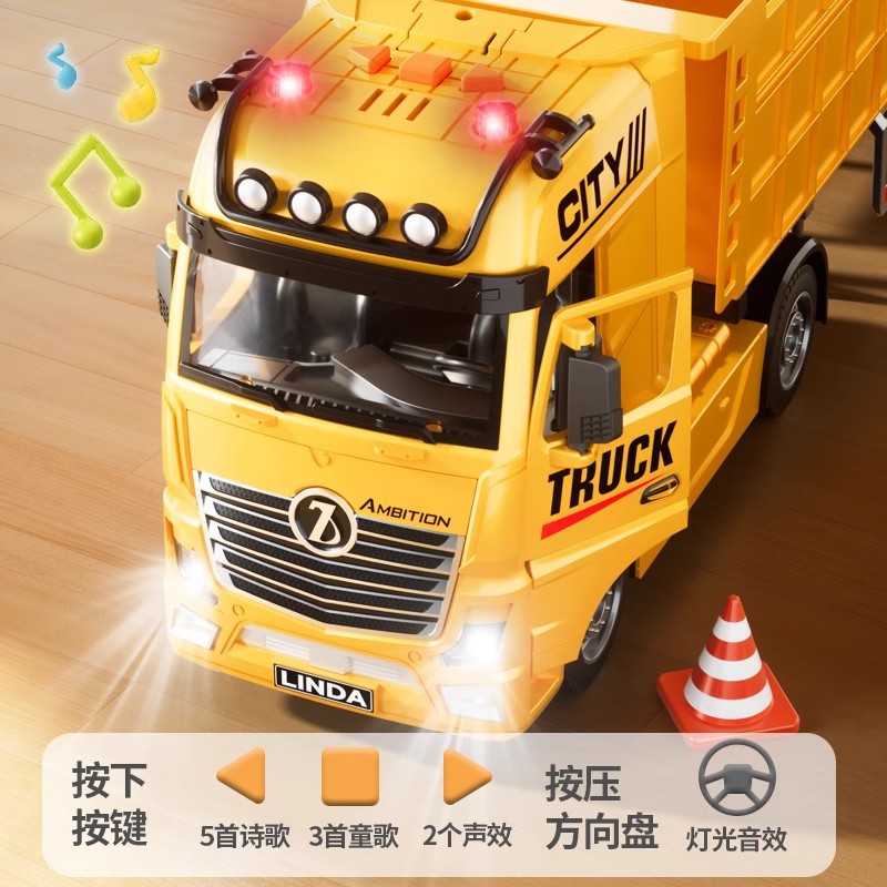 Juguetes para niños 3 - 4 excavadoras camión de ingeniería camión de camión de transporte de juguetes de gran tamaño