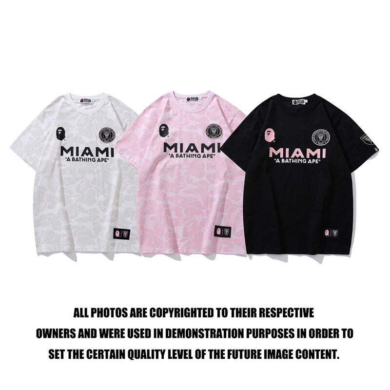 Cross-Border High-Quality Bape Trendy Brand Letter Printed Camouflage Pure Cotton Short-Sleeved T-Shirt for Men and Women