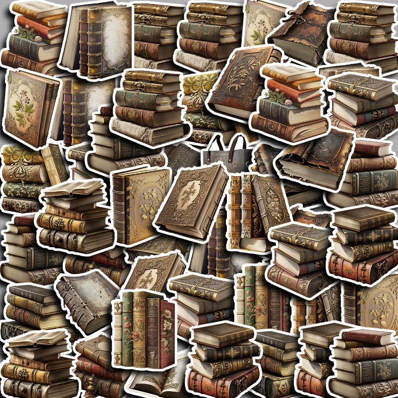 Стикеры для книг винтаж, 50 цветов, водостойкие для ноутбука телефона планшета чемодана