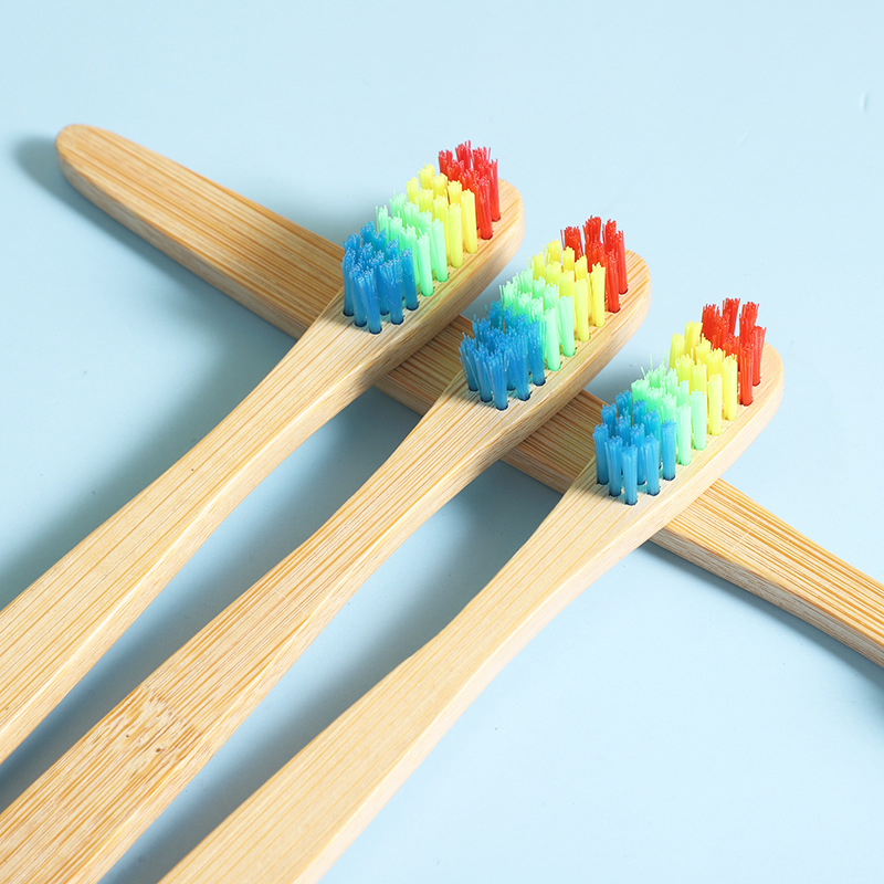 Hotel cepillo de dientes de bambú desechable adulto cabeza de bambú cepillo de dientes de cerdas suaves mango de bambú cepillo de dientes de Bambú