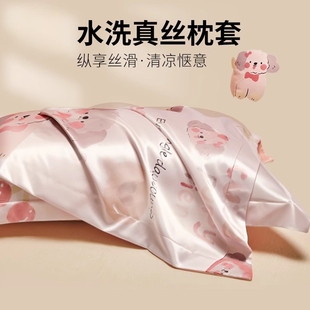 Ice silk pillowcase a pair of 48cm x 74cm household silk pillowcase 2025 new set of single high-grade