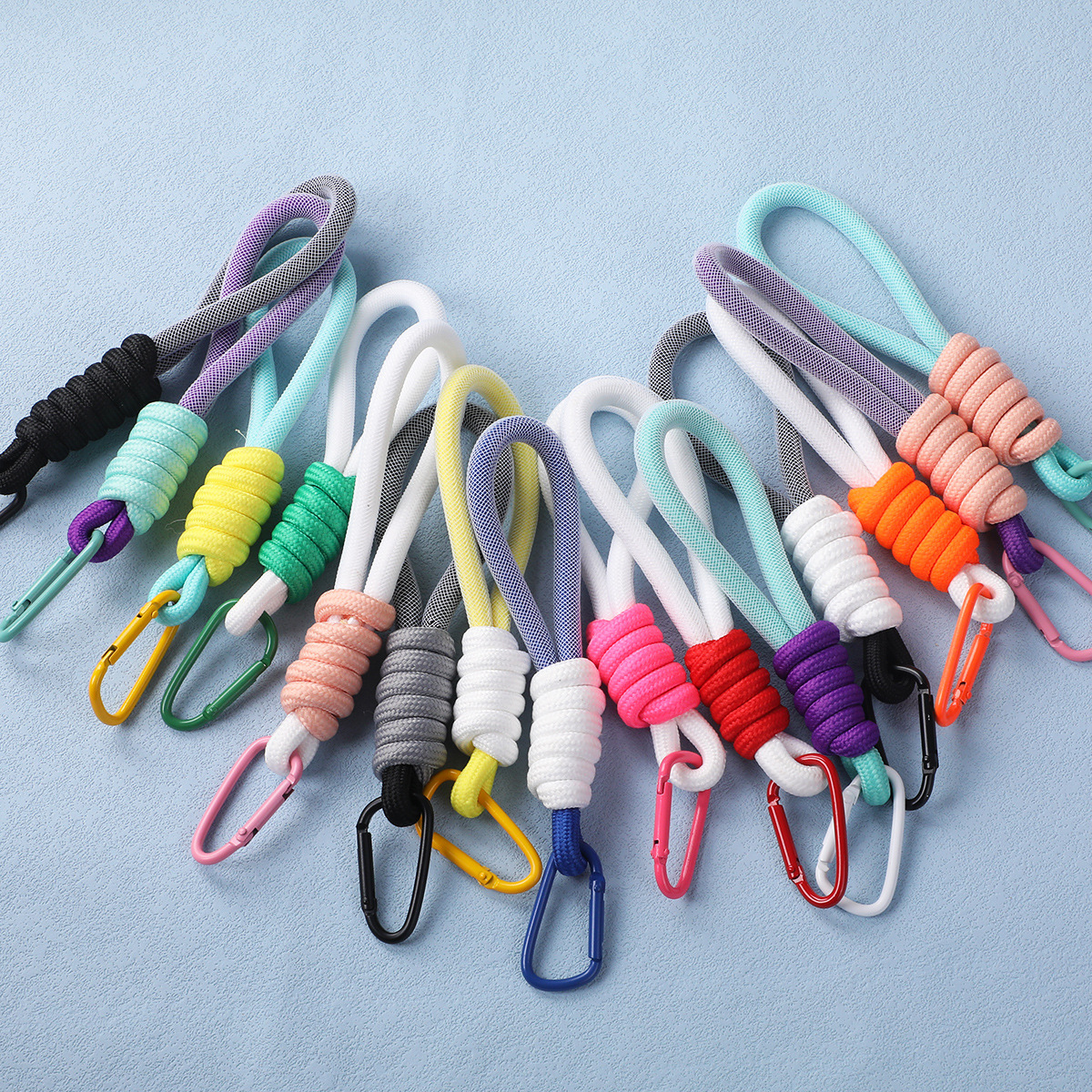 双色网纱绳汽车钥匙扣挂件水杯提绳包包装饰编织绳DIY玩偶配饰品