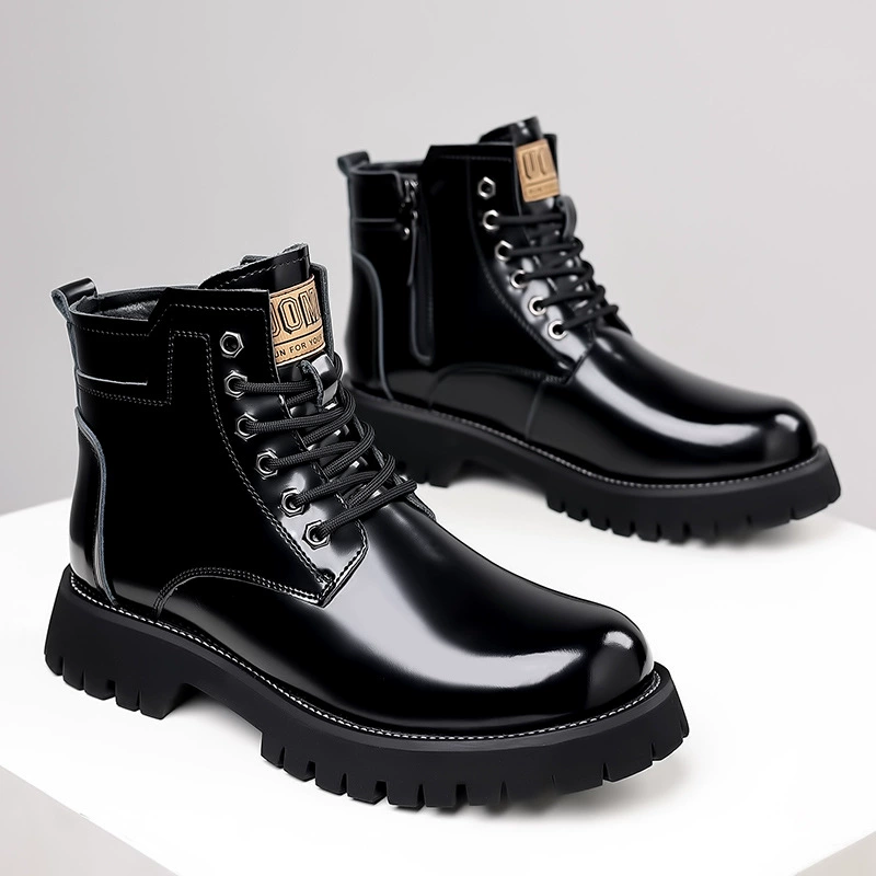Boots (Martens Lsyd22) men's winter high ankle leather boots, plush‑lined option, sizes 38–44
