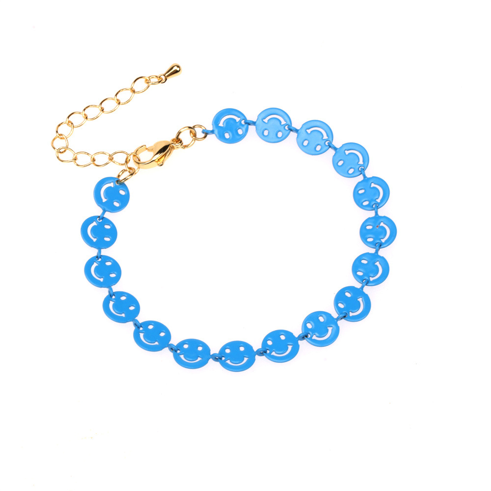 Simple Vintage Color Caramelo Cobre Pintura En Aerosol Smiley Face Pulsera Al Por Mayor Nihaojewelry display picture 7