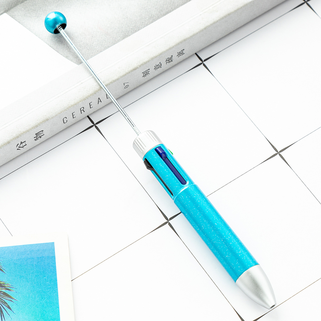 DIY cuatro colores bolígrafo de bola bolígrafo estudiantes papelería multicolor bolígrafo de bolígrafo de marca de línea clave pulsar bolígrafo plástico