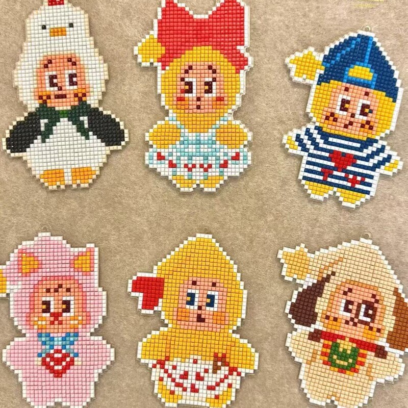 Cross-border cartoon star fridge magnet and backpack pendant, children's DIY diamond painting pendant material kit