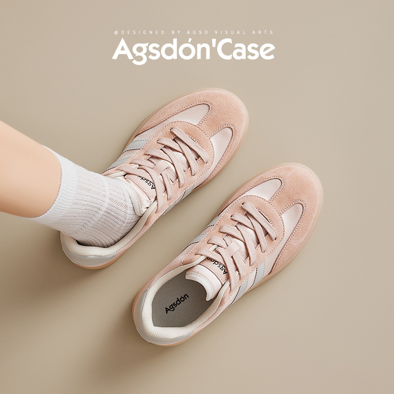 Augustion Pink Zapatos de entrenamiento alemán para mujer 2025 verano nuevo estilo zapatillas de ballet de plataforma zapatos blancos casuales ligeros