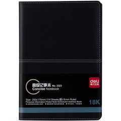 The Deli 3323 Office Leather-Faced Notebook Meeting Minutes Book Business Planner