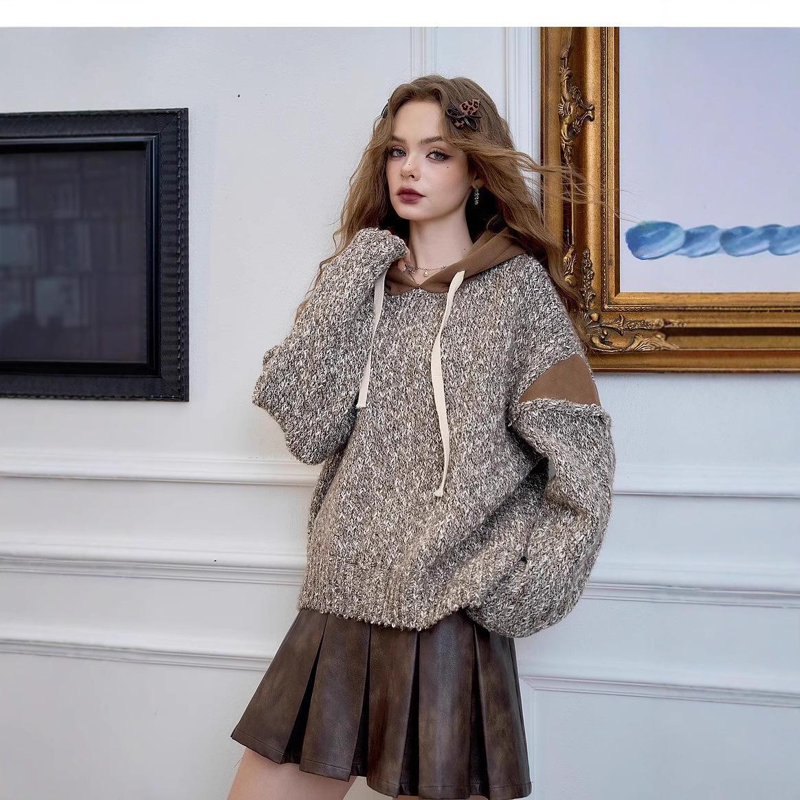 Winter sweater with hood